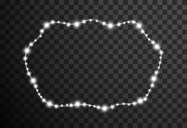 Christmas lights isolated on transparent background