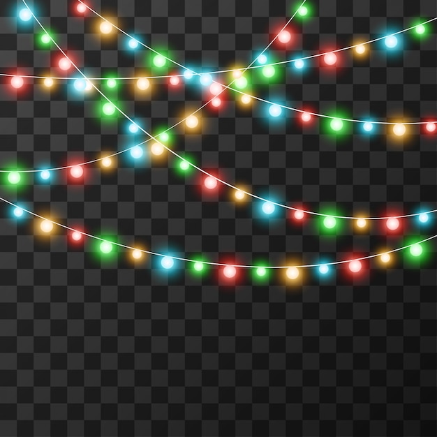 Christmas lights isolated