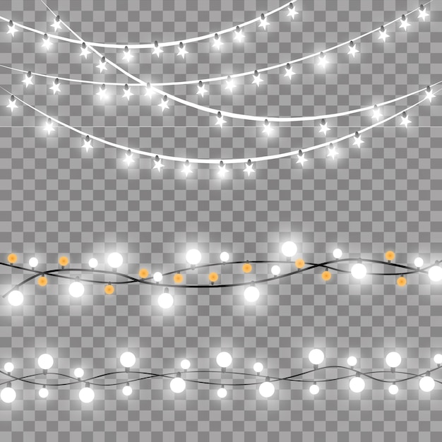 Christmas lights, light garland. 