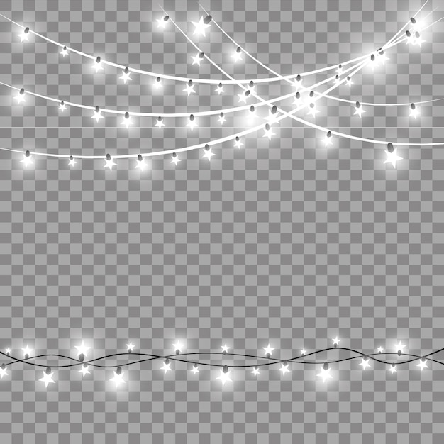 Christmas lights, light garland. 