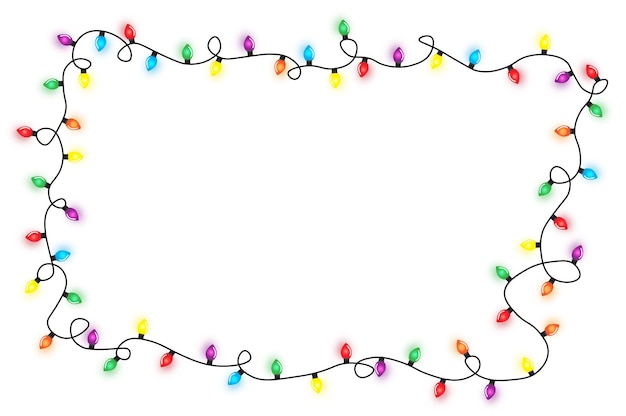 Christmas lights string isolated on white background vector