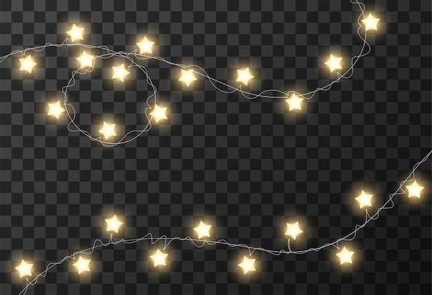 Christmas lights transparent background