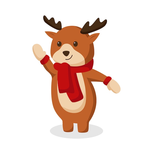 Christmas Little Reindeer Character Design Illustration