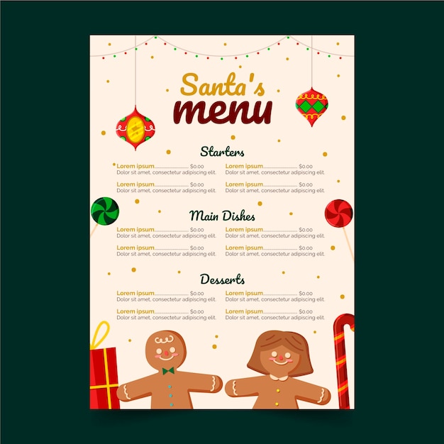 Christmas menu template