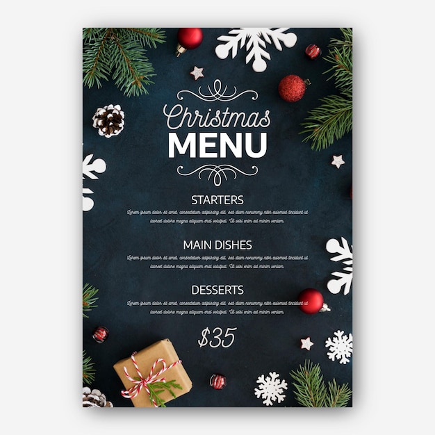 Christmas menu template