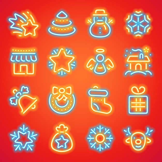 Christmas Neon Icons