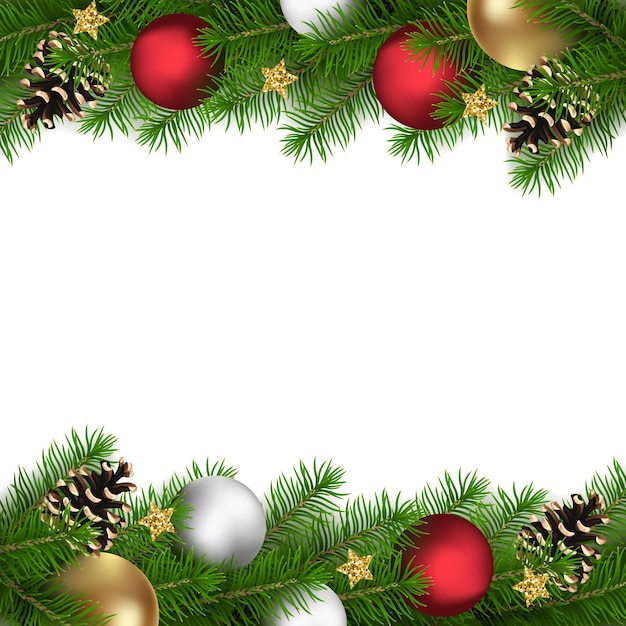 Christmas and New Year border decoration