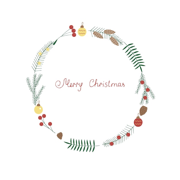 Christmas and New Year frame vector illustration hand drawing doodle