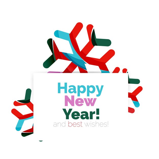 Vector christmas and new year geometric banner with text