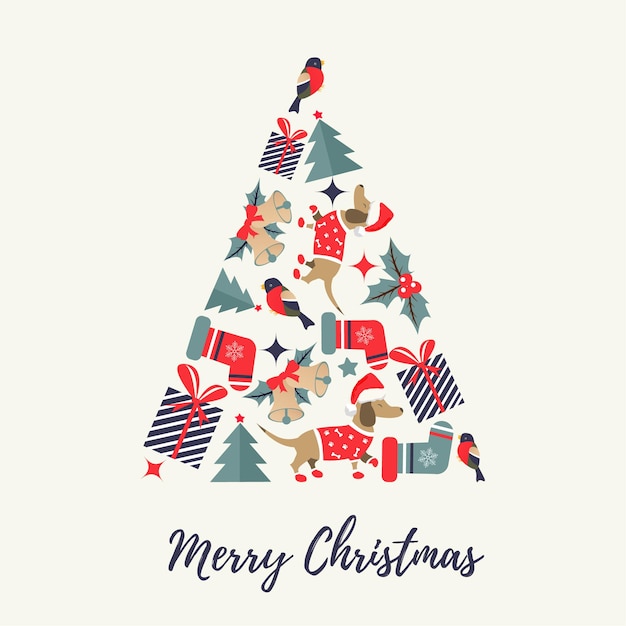 Christmas or New Year holiday background with Christmas tree