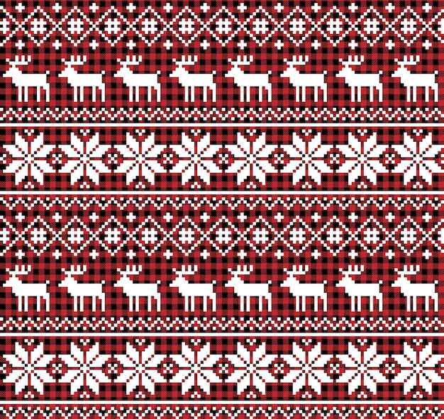 Christmas and New Year pattern at Buffalo Plaid. Festive background for design and print esp