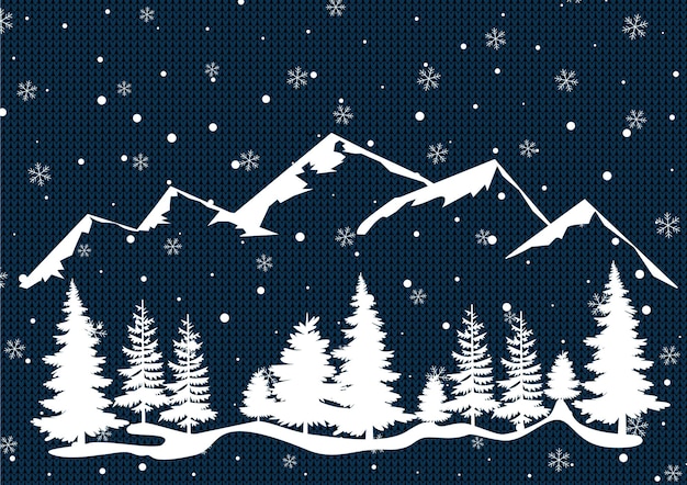 Vector christmas and new year pattern knitted plaid festive background for design and print