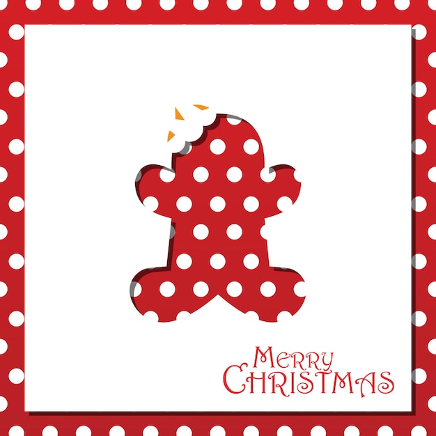 Christmas and New Year's tradition. Paper Cut Holiday Gingerbread Christmas card design. New year