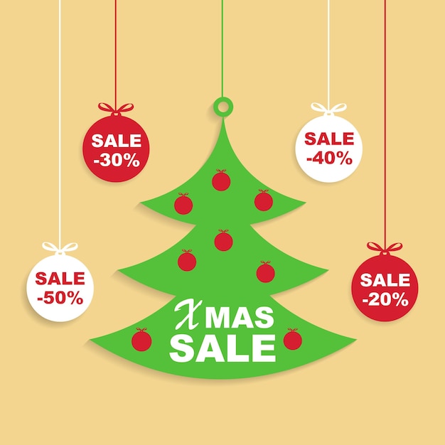 Christmas and New Year Sale Background, Discount Coupon Template. Vector Illustration EPS10