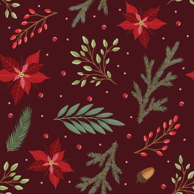 Christmas and New Year seamless pattern vector xmas background