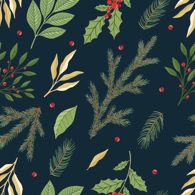 Christmas and New Year seamless pattern vector xmas background