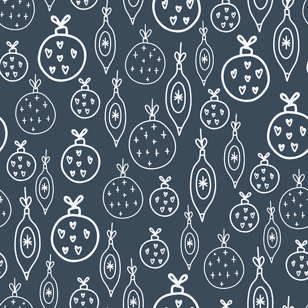 Christmas and New Year symbols. Vector seamless pattern. Digital paper. Design element.