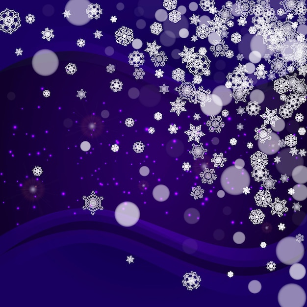 Christmas and New Year ultra violet snowflakes