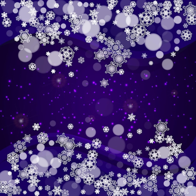 Christmas and New Year ultra violet snowflakes