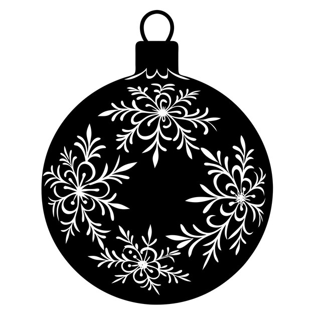 christmas ornament black silhouette as vector art and illustration