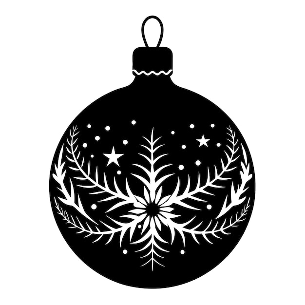 christmas ornament black silhouette as vector art and illustration