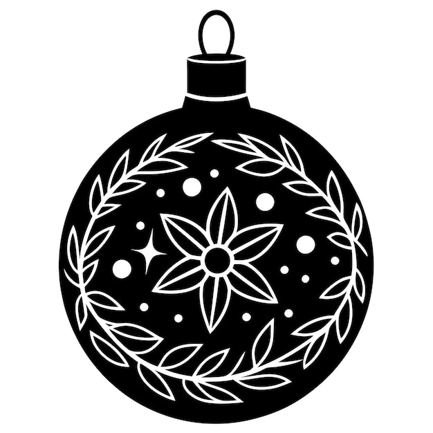 christmas ornament black silhouette as vector art and illustration