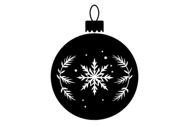 christmas ornament black silhouette vector art and illustration