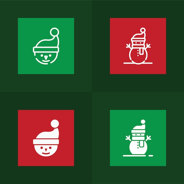 Christmas ornament collection in line and glyph style 5