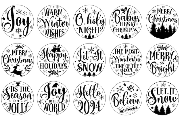 Christmas ornament svg bundle