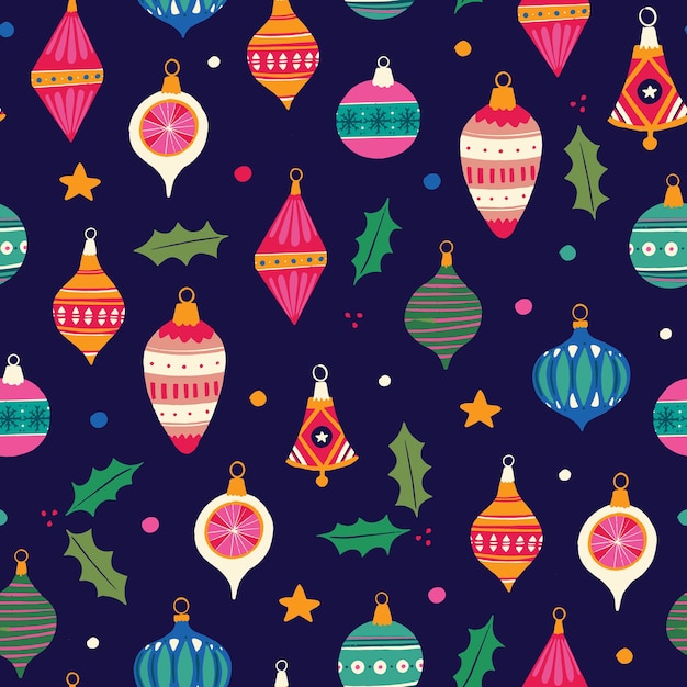 Christmas ornaments - seamless pattern