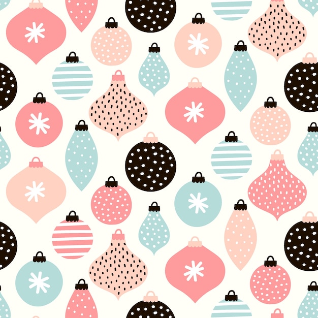 Christmas ornaments seamless pattern