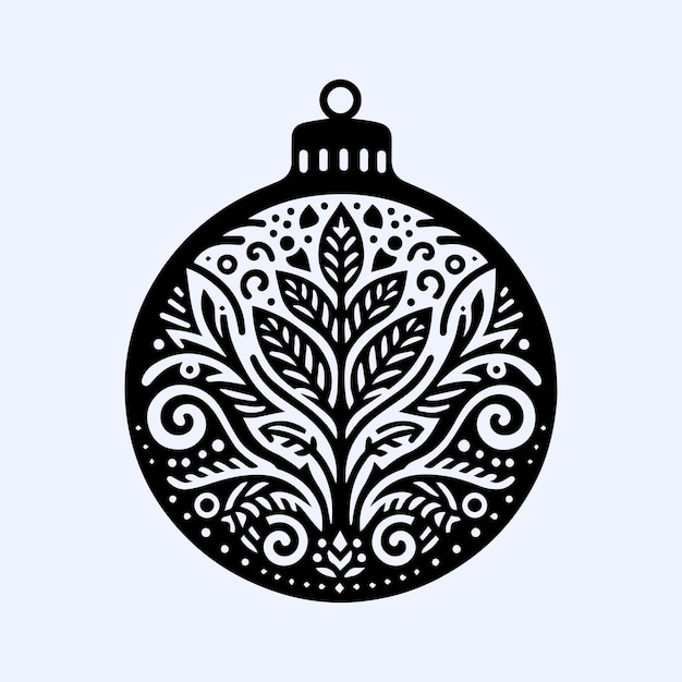 Christmas Ornaments Silhouette Vector Illustration Design