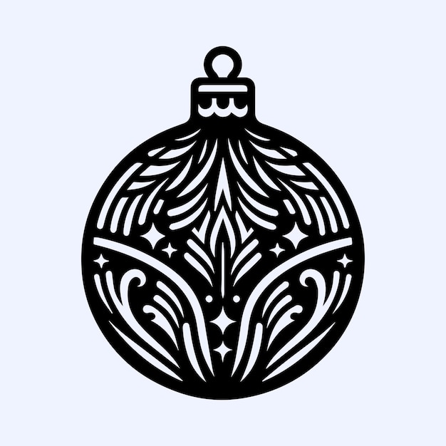 Christmas Ornaments Silhouette Vector Illustration Design