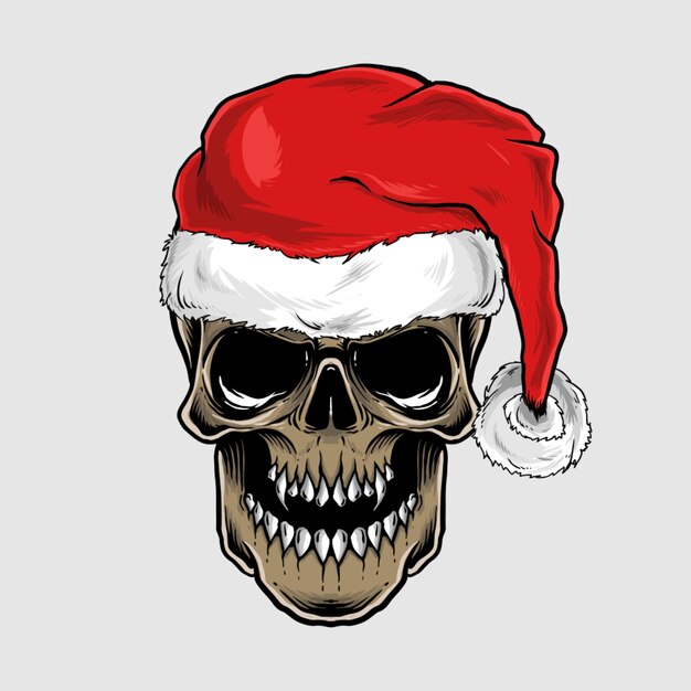 Vector christmas package skull