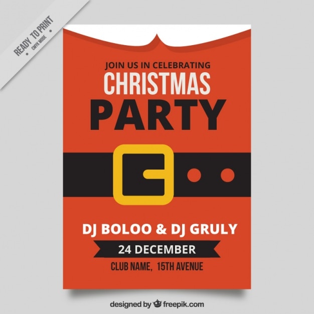 Vector christmas party flyer in flat design