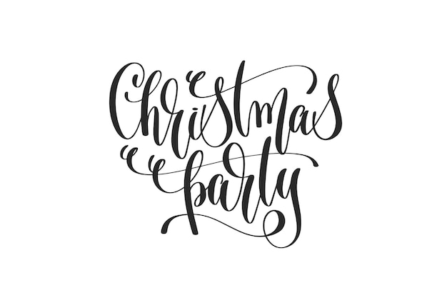 christmas party - hand lettering inscription to winter holiday design, calligraphy handwritten text, vector illustration