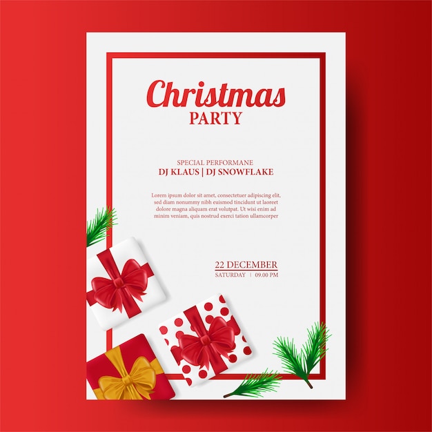 Christmas party poster template