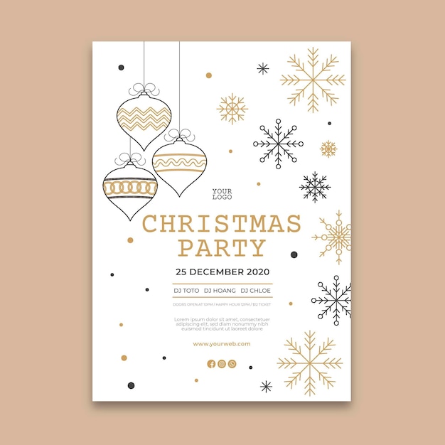 Christmas party poster template