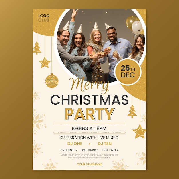 Christmas party poster template