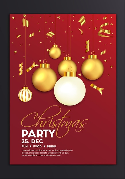 Christmas party poster template