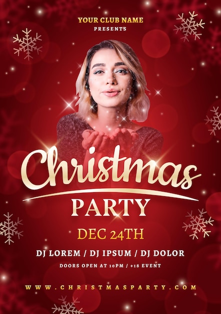 Christmas party poster template