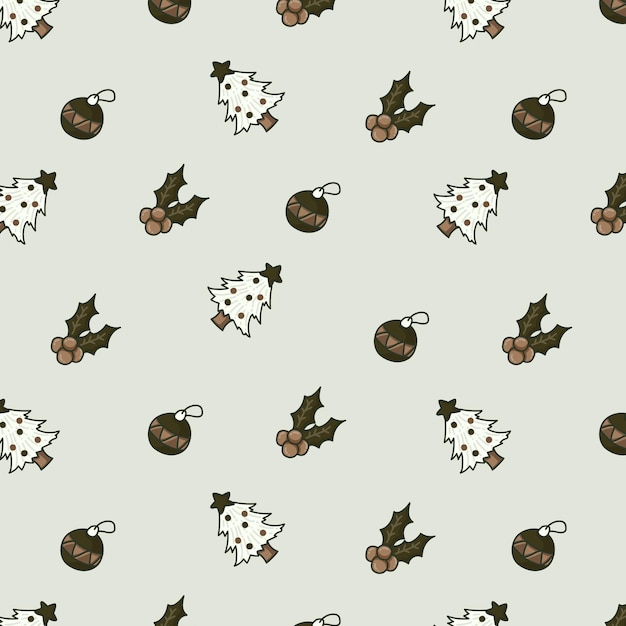 Christmas pattern background with cartoon concept