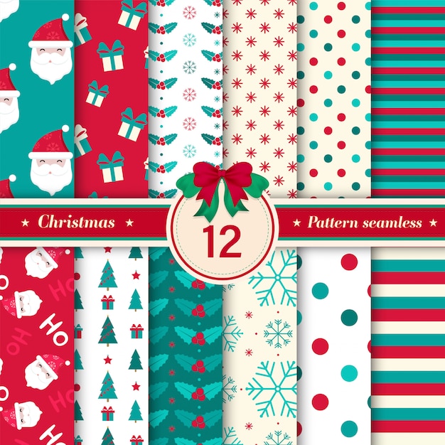 Christmas pattern seamless collection.