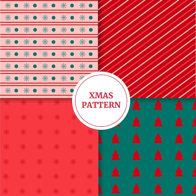 Christmas pattern set Vector illustration