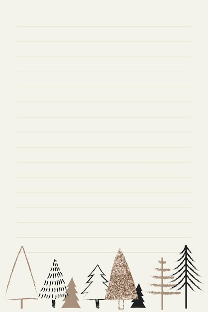 Christmas patterned notepaper background vector