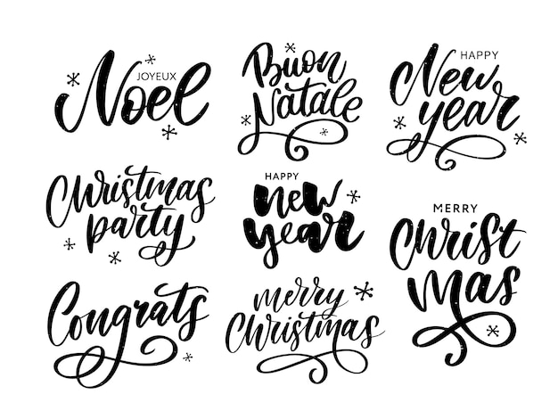 Christmas phases lettering set