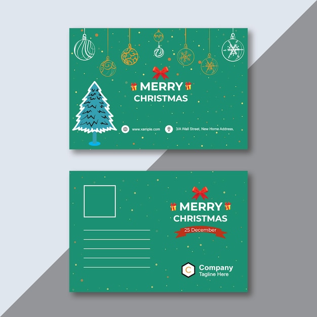 Christmas Post Card Design Layout