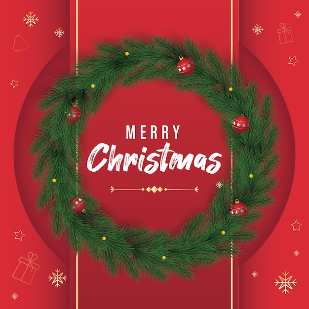 Christmas Post with wreath vector