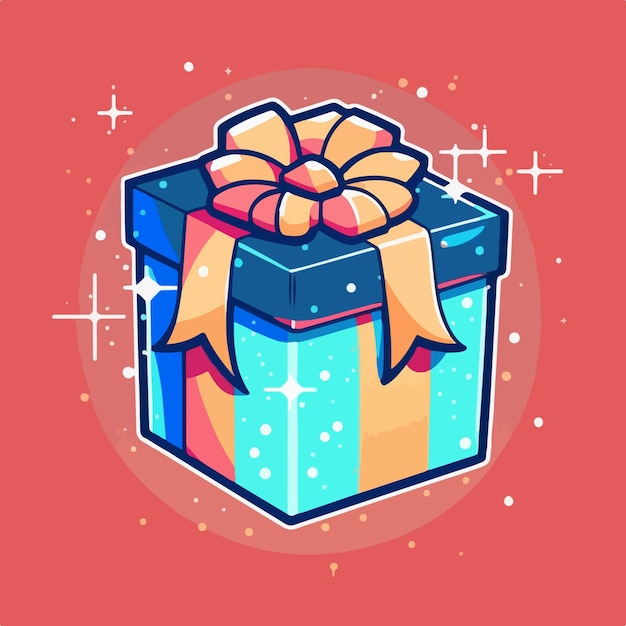 Christmas present box sticker xmas gift box Newyear holidays