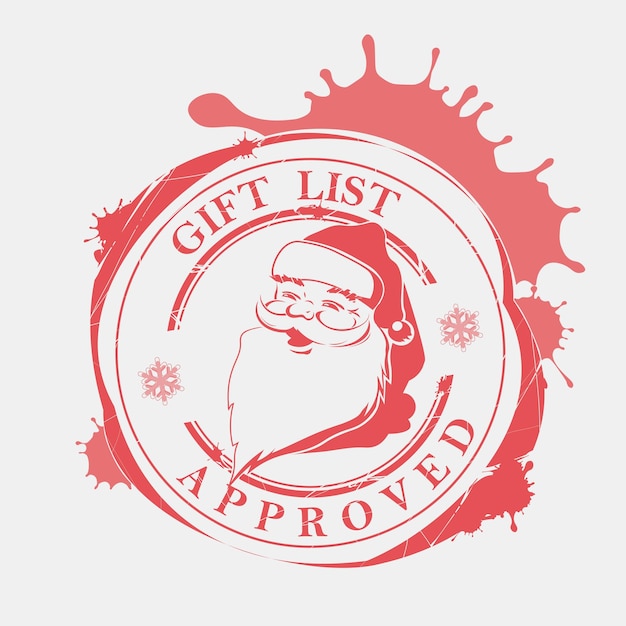 Christmas print with big blots and a silhouette of Santa Claus